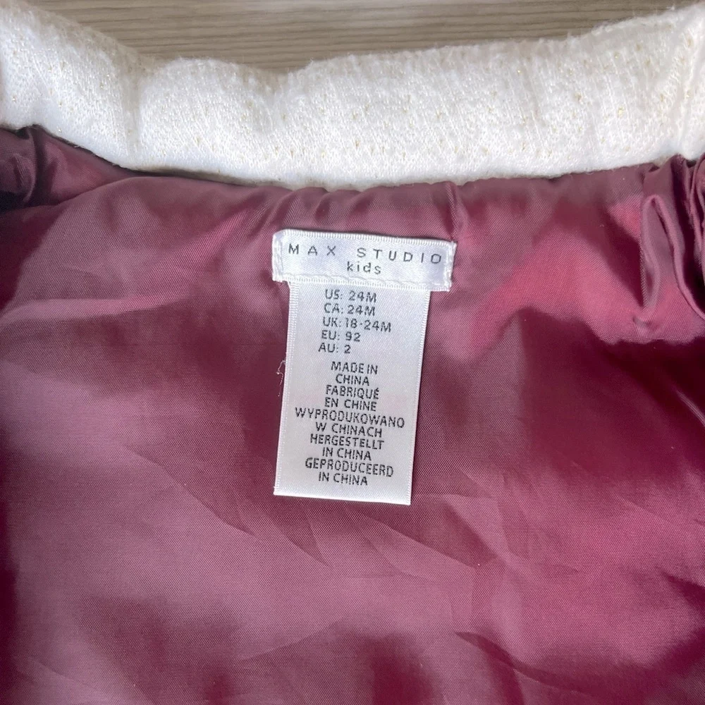 MAX STUDIO toddler bow tie vest size 24M EUC